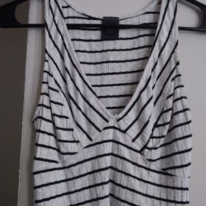 Black and white striped crop top